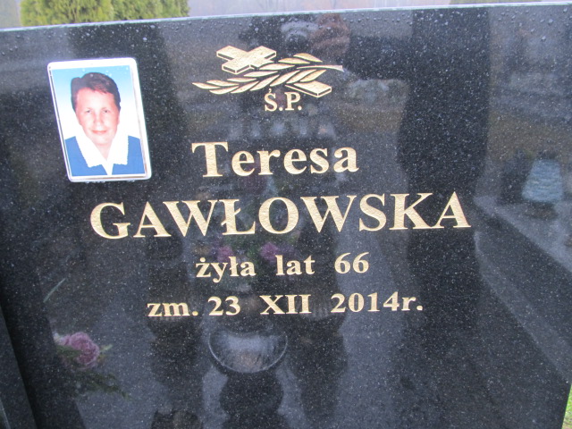 Teresa Gawłowska 1948 Kołbiel - Grobonet - Wyszukiwarka osób pochowanych